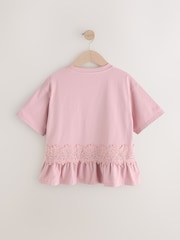 Pink Lace Frill Hem T-Shirt (3-16yrs) - Image 6 of 8