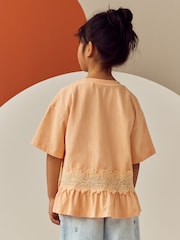 Orange Lace Frill Hem T-Shirt (3-16yrs) - Image 2 of 8