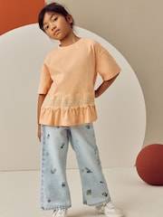 Orange Lace Frill Hem T-Shirt (3-16yrs) - Image 3 of 8