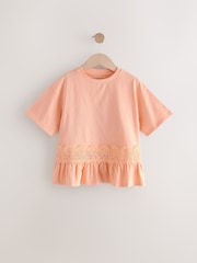 Orange Lace Frill Hem T-Shirt (3-16yrs) - Image 5 of 8
