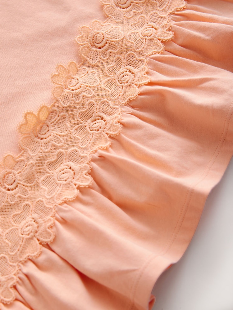 Orange Lace Frill Hem T-Shirt (3-16yrs) - Image 8 of 8