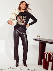 Friends Like These Black Merry Christmas Christmas Jumper. - Image 2 of 4