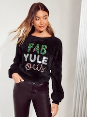 Friends Like These Black Fabyuleous Christmas Jumper. - Image 1 of 4
