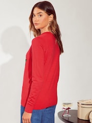 Friends Like These Red Sequin Christmas Jumper. - Image 4 of 4