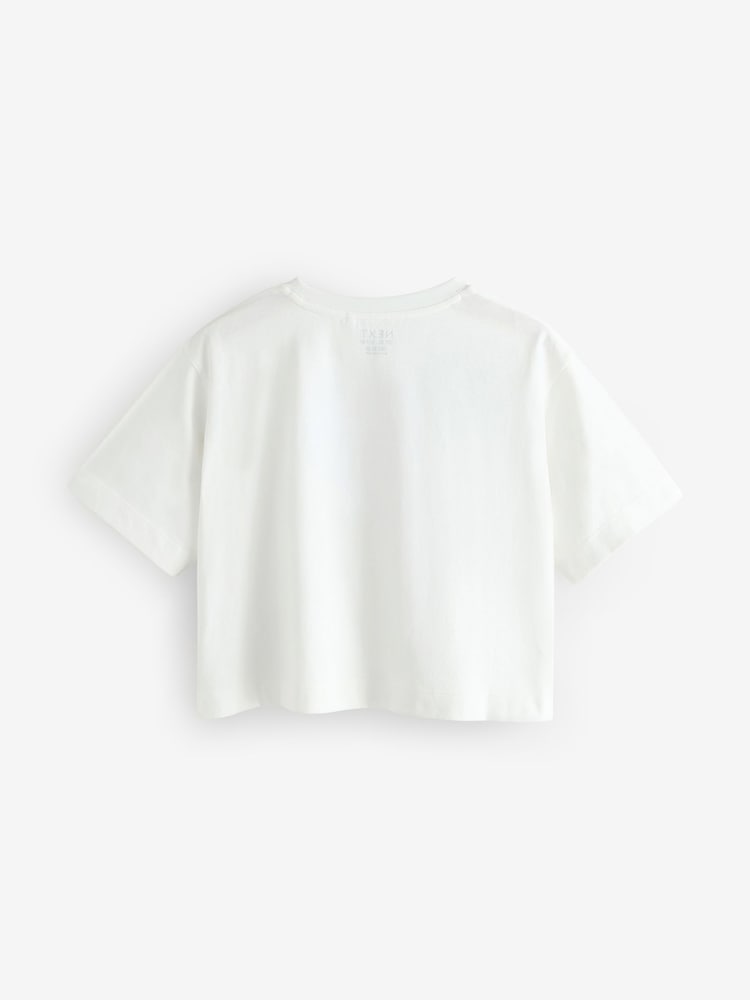 White Sequin Heart Print T-Shirt (3-16yrs) - Image 6 of 8