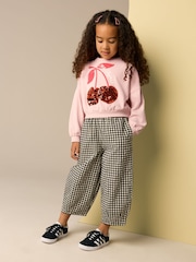 Pink Sequin Cherry Boxy Long Sleeve 100% Cotton Sweatshirt (3-16yrs) - Image 2 of 8