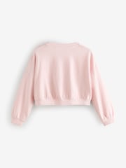 Pink Sequin Cherry Boxy Long Sleeve 100% Cotton Sweatshirt (3-16yrs) - Image 5 of 8