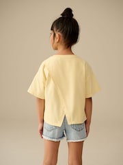 Yellow 100% Cotton Sequin Heart Print T-Shirt (3-16yrs) - Image 3 of 8