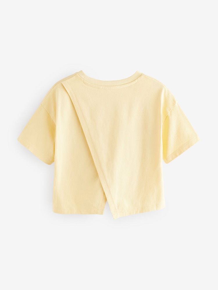 Yellow 100% Cotton Sequin Heart Print T-Shirt (3-16yrs) - Image 6 of 8