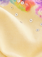 Yellow 100% Cotton Sequin Heart Print T-Shirt (3-16yrs) - Image 7 of 8