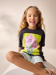 Charcoal Grey Oversized Sequin Graphic Print T-Shirt (3-16yrs) - Image 3 of 9