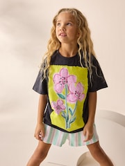 Charcoal Grey Oversized Sequin Graphic Print T-Shirt (3-16yrs) - Image 4 of 9