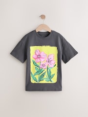 Charcoal Grey Oversized Sequin Graphic Print T-Shirt (3-16yrs) - Image 6 of 9