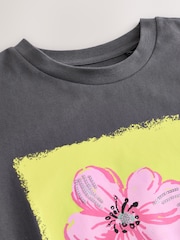 Charcoal Grey Oversized Sequin Graphic Print T-Shirt (3-16yrs) - Image 8 of 9