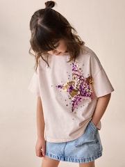 Pink/Gold Sequin Star T-Shirt (3-16yrs) - Image 1 of 3