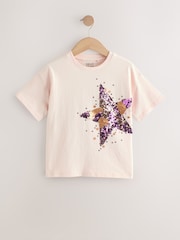 Pink/Gold Sequin Star T-Shirt (3-16yrs) - Image 4 of 8
