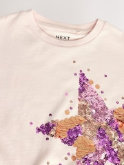 Pink/Gold Sequin Star T-Shirt (3-16yrs) - Image 6 of 8