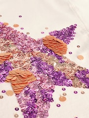 Pink/Gold Sequin Star T-Shirt (3-16yrs) - Image 7 of 8