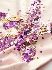 Pink/Gold Sequin Star T-Shirt (3-16yrs) - Image 8 of 8