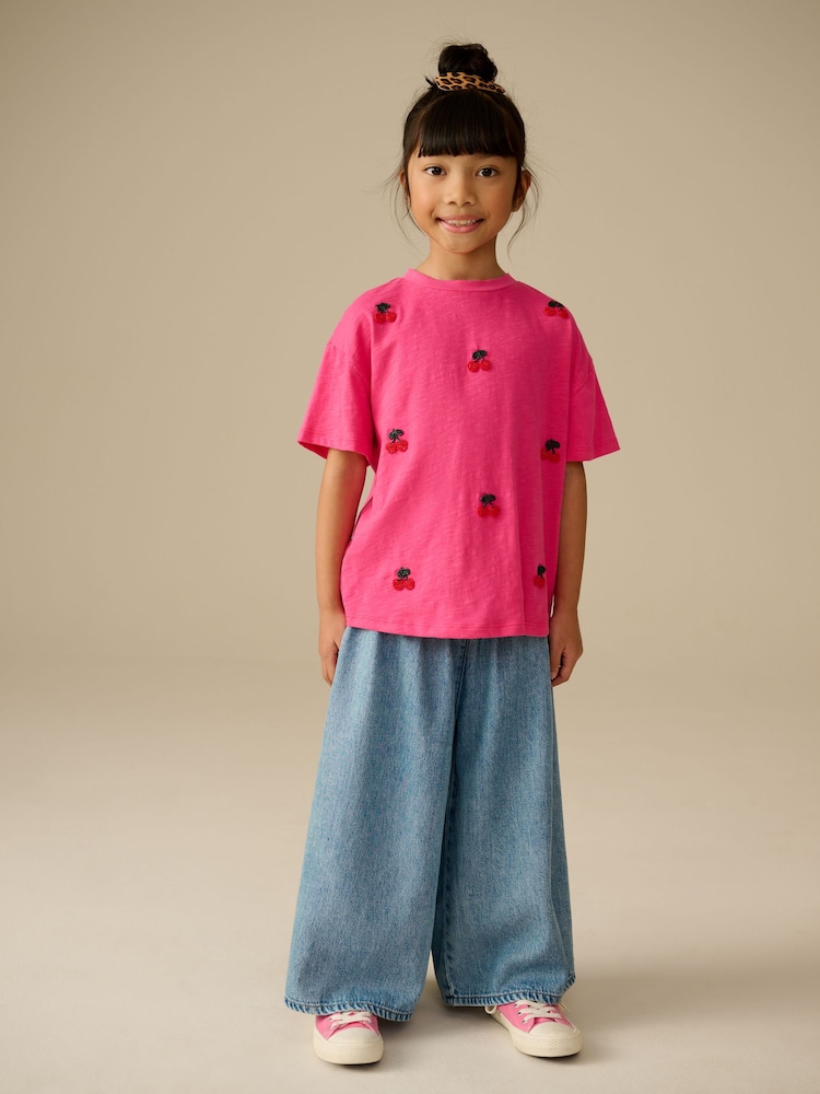 Pink Beaded T-Shirt (3-16yrs) - Image 1 of 8