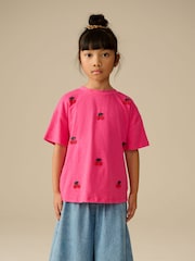Pink Beaded T-Shirt (3-16yrs) - Image 4 of 8