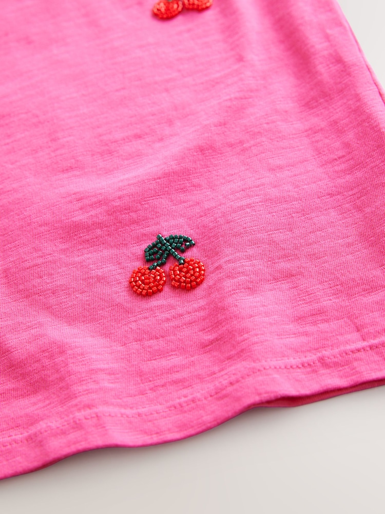 Pink Beaded T-Shirt (3-16yrs) - Image 8 of 8
