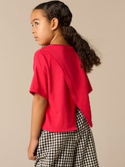 Red 100% Cotton Sequin Heart Print T-Shirt (3-16yrs) - Image 3 of 8