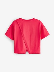 Red 100% Cotton Sequin Heart Print T-Shirt (3-16yrs) - Image 6 of 8
