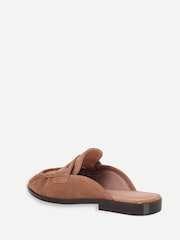 Off The Hook Brown Tiggy Suede Open Back Slip-on Loafers - Image 3 of 6