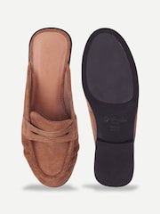 Off The Hook Brown Tiggy Suede Open Back Slip-on Loafers - Image 4 of 6