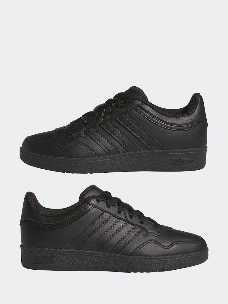 adidas Black Grey Hoops Mid Trainers - Image 3 of 10