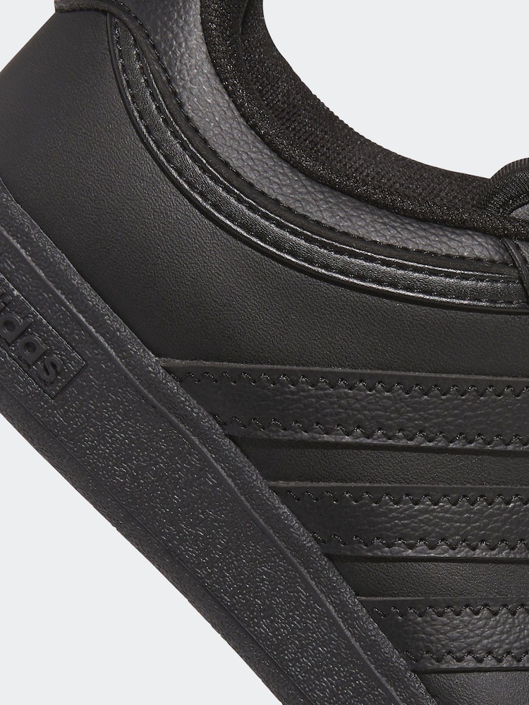 adidas Black Grey Hoops Mid Trainers - Image 6 of 10