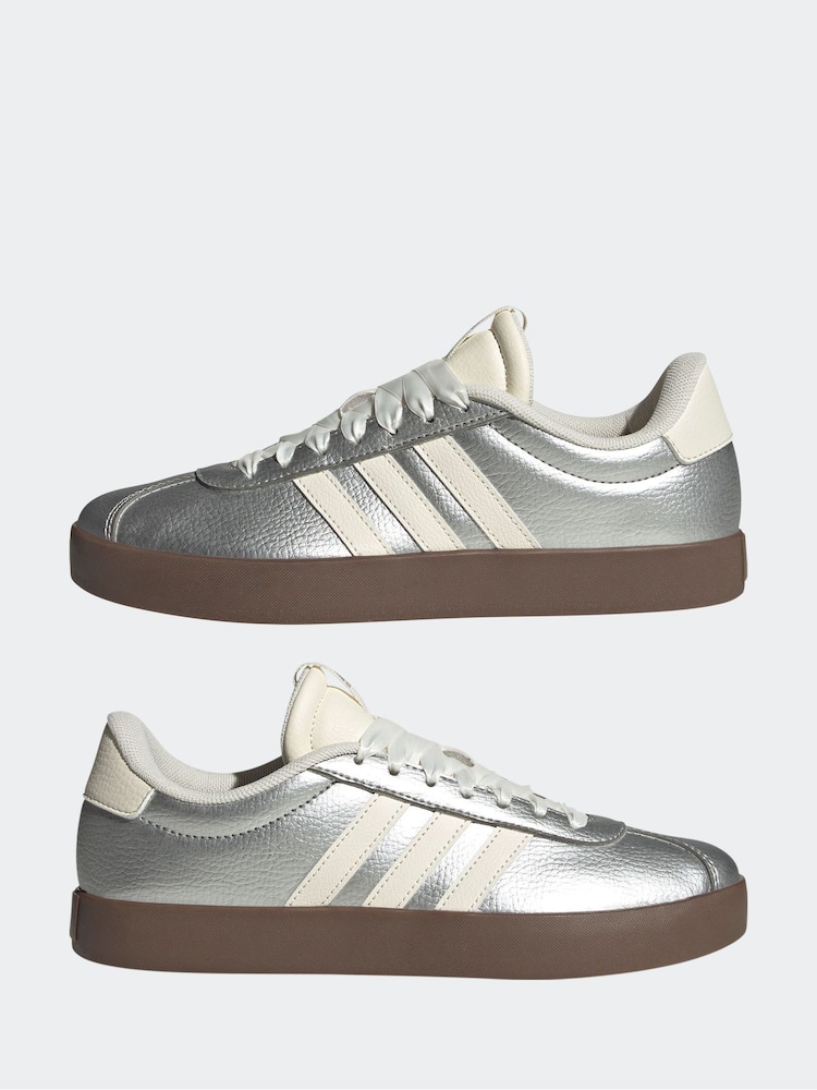 adidas Silver VL Court 3.0 Trainers - Image 5 of 9