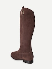 Off The Hook Brown Marie Suede Knee High Riding Boots - Image 3 of 6