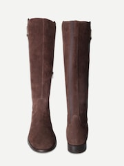 Off The Hook Brown Marie Suede Knee High Riding Boots - Image 4 of 6