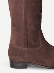 Off The Hook Brown Marie Suede Knee High Riding Boots - Image 6 of 6