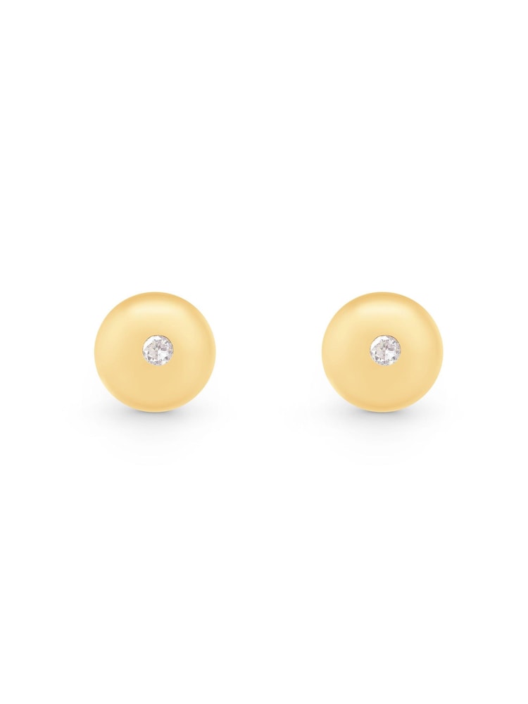 Beaverbrooks 9ct Yellow Gold Bonded Cubic Zirconia Stud Earrings - Image 2 de 4