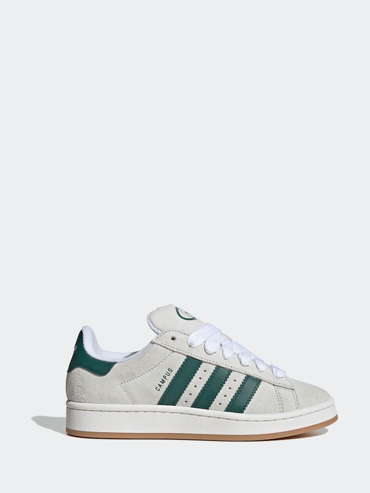 adidas Originals Beige/Green Campus 00s Trainers - Image 1 of 9