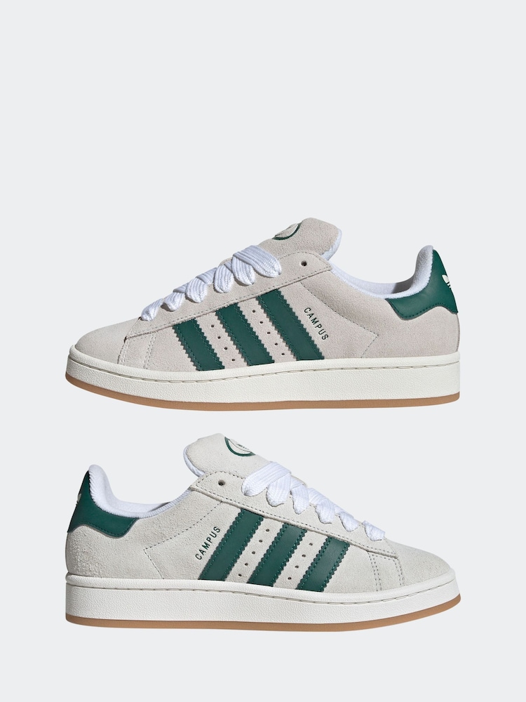 adidas Originals Beige/Green Campus 00s Trainers - Image 5 of 9