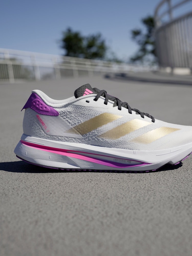 adidas White Adizero SL2 Trainers - Image 2 of 20 adidas White Adizero SL2 Trainers - Image 2 of 20