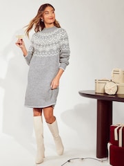Friends Like These Grey Sparkle Fairisle Tunic - Image 2 of 4