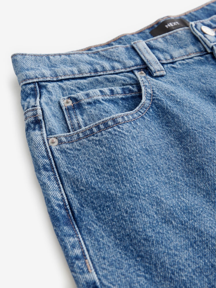 Mid Blue 100% Cotton Denim Fishtail Midi Skirt - Image 6 of 7
