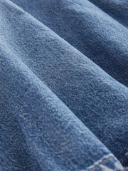 Mid Blue 100% Cotton Denim Fishtail Midi Skirt - Image 7 of 7