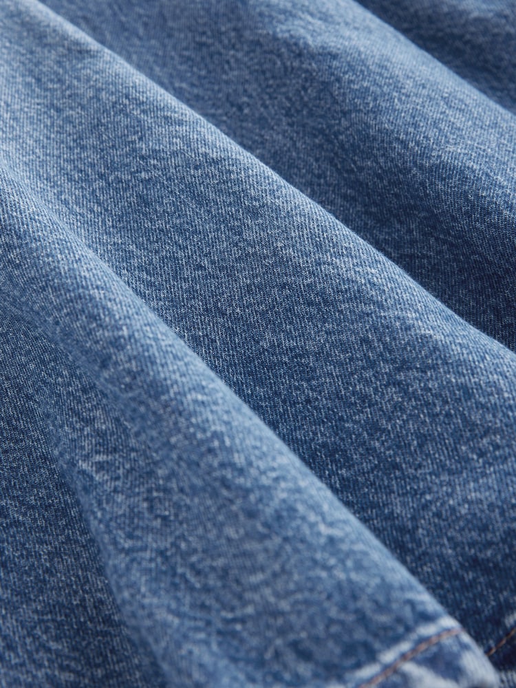Mid Blue 100% Cotton Denim Fishtail Midi Skirt - Image 7 of 7