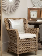Interiors by Premier Silver Kensington Townhouse Crush Leather Effect Cushion - Image 1 of 2