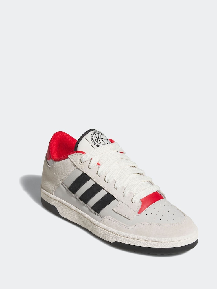 adidas Grey Rapid Court Low Trainers - Image 5 of 10
