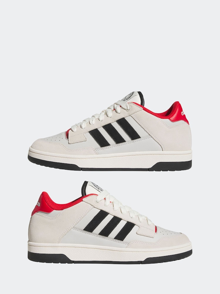 adidas Grey Rapid Court Low Trainers - Image 6 of 10