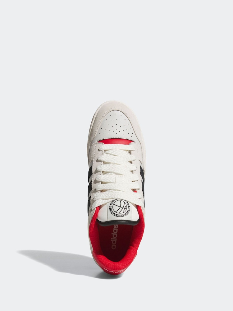 adidas Grey Rapid Court Low Trainers - Image 7 of 10