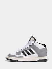 adidas Grey Black Rapid Court Mid Trainers - Image 2 of 8