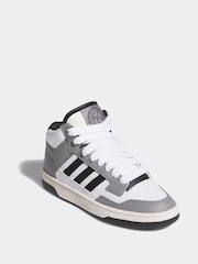 adidas Grey Black Rapid Court Mid Trainers - Image 3 of 8